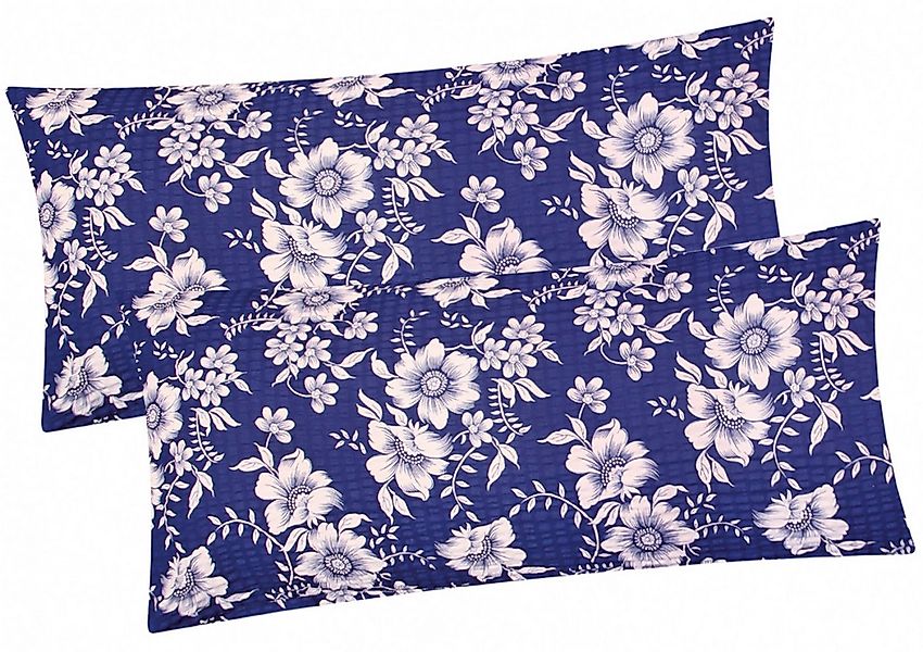 Heubergshop Kissenbezug, (2 Stück), Seersucker 40x80cm 100% Baumwolle Blume günstig online kaufen