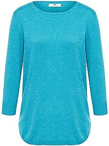 Rundhals-Pullover aus Seide und Kaschmir Peter Hahn türkis günstig online kaufen