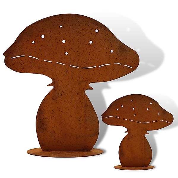 Rostikal Gartenfigur Edelrost Pilzfigur 2er-Set – günstig online kaufen