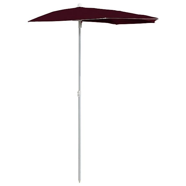 furnicato Sonnenschirm Halb-mit Mast 180x90 cm günstig online kaufen