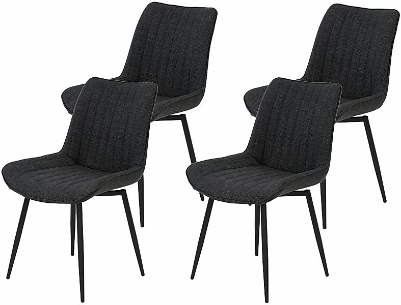 HELA Drehstuhl "Vierfußstuhl BERGEN", (Set), 4 St., Webstoff, Esszimmerstuh günstig online kaufen