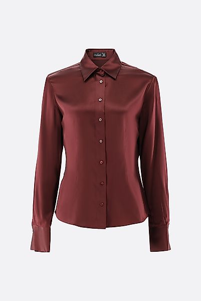 Hemdbluse tailliert aus Seidensatin-Stretch günstig online kaufen