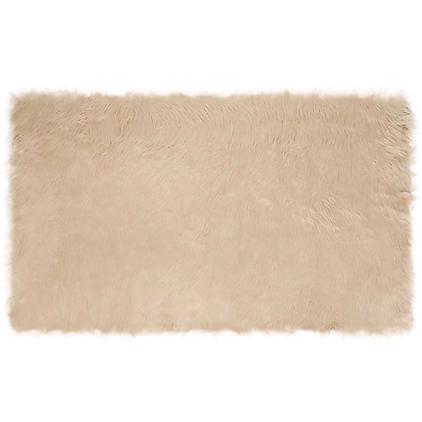 vidaXL Kunstschaffell Teppich Tafalla Beige 100 x 200 cm Polyester 42021481 günstig online kaufen