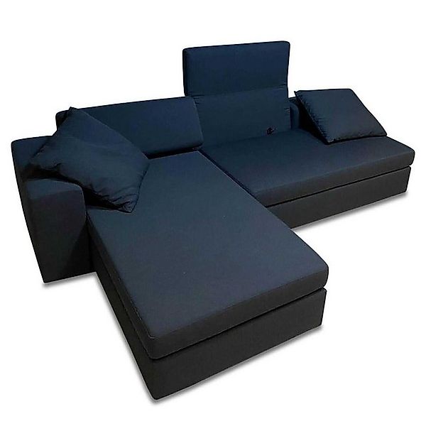 brühl & sippold Ecksofa Ecksofa Clip Stoff 69 Blau mit Schlaffunktion günstig online kaufen
