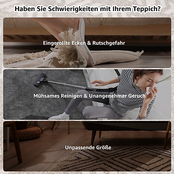 Simloveve Teppich Premium-Abnehmbare Teppichfliesen, 6 Stück, günstig online kaufen
