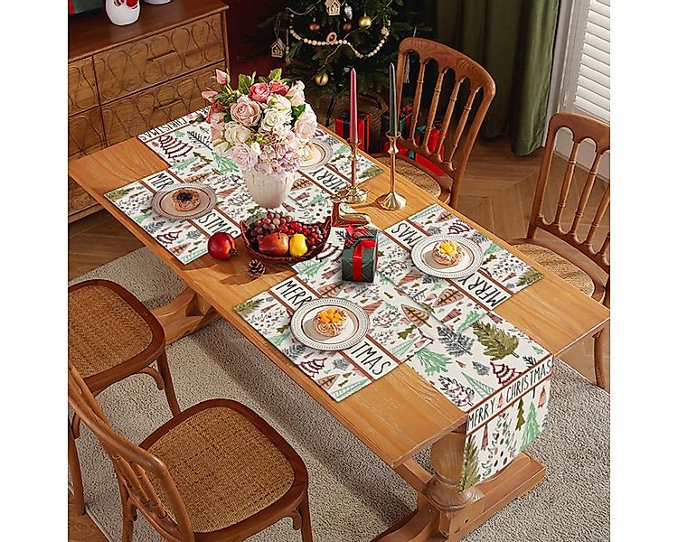 LAPAPRO Tischläufer Weihnachten Tischdecke mit Tischläufern und Tischsets, günstig online kaufen