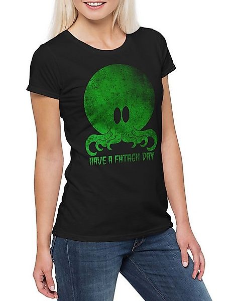 Urban Backwoods Print-Shirt Cthulhu Have A Fhtagn Day Damen T-Shirt Call Mo günstig online kaufen