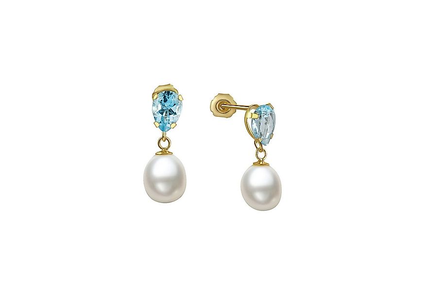 Fascination by Ellen K. Paar Ohrhänger Gold 333 mit weißen Perlen und echte günstig online kaufen