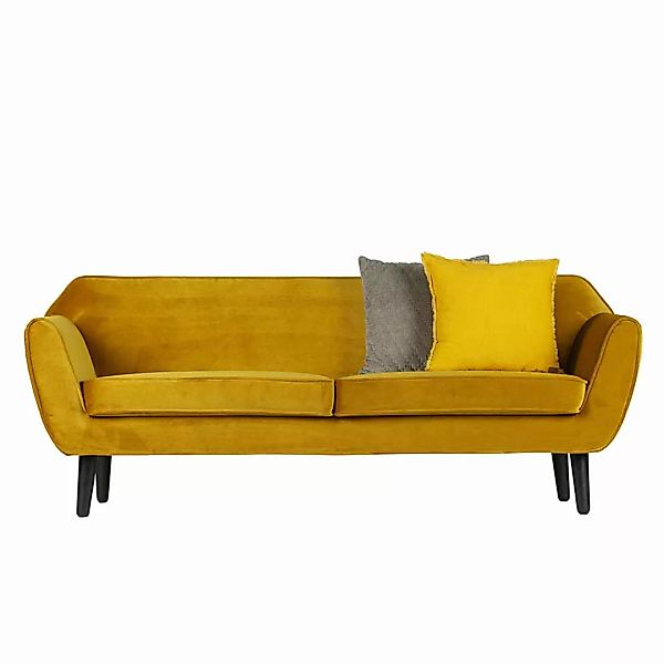 2 Sitzer Sofa in Gelb Retro Design günstig online kaufen