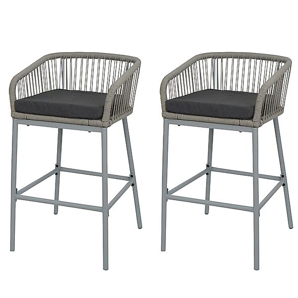 Proregal 2er-Set Rope-Barhocker HxBxT 92x51x53 cm Sitzhöhe 76cm Outdoor Sit günstig online kaufen