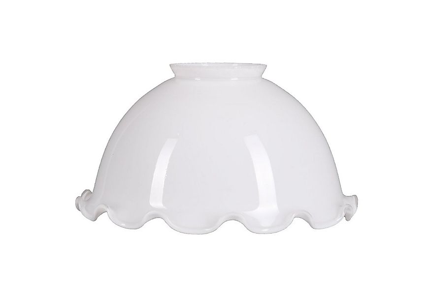 Home4Living Lampenschirm Lampenglas Ersatzglas mit Rüsche Opalglas Weiß Ø 1 günstig online kaufen