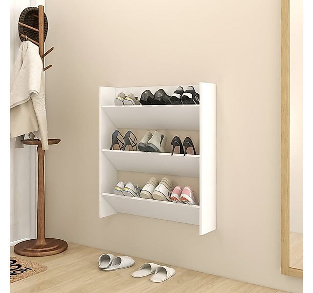 vidaXL Schuhschrank Wand-Schuhschrank Weiß 80x18x90 cm Spanplatte günstig online kaufen