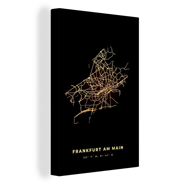 OneMillionCanvasses® Leinwandbild Frankfurt - Karte - günstig online kaufen
