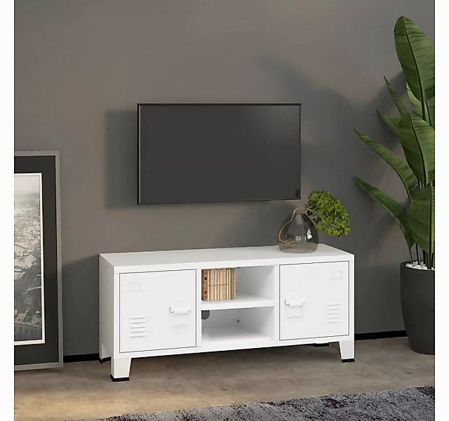 vidaXL TV-Schrank TV-Schrank Industrie-Stil Weiß 105x35x42 cm Metall Lowboa günstig online kaufen