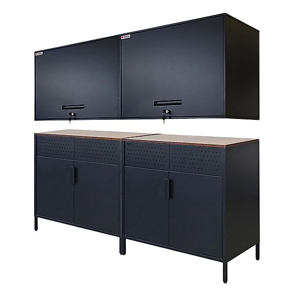 PROREGAL Mega Deal 2x Flügeltürenschrank Lion + 2x Wandschrank Elephant Abs günstig online kaufen