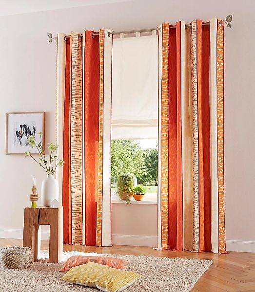 my home Vorhang "Gosen" Ösen 2 Stk. tlg. Gardine, 2-er Set, Fertiggardine, günstig online kaufen