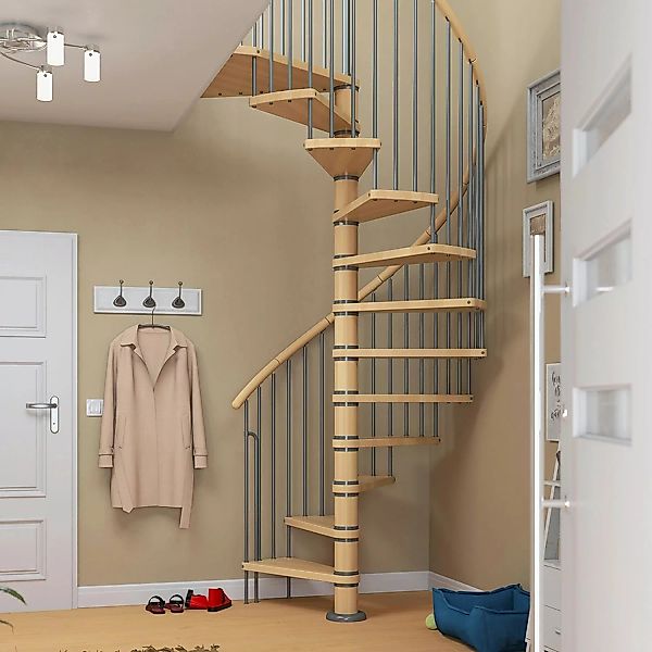 Dolle Spindeltreppe Winnipeg Buche geölt Höhe bis 270 cm Ø 120 cm FSC günstig online kaufen