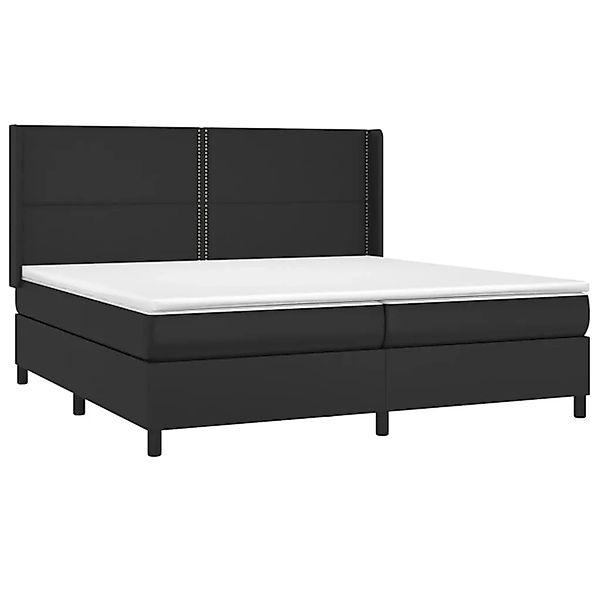 vidaXL Boxspringbett mit Matratze & LED Schwarz 200x200 cm Kunstleder 31393 günstig online kaufen