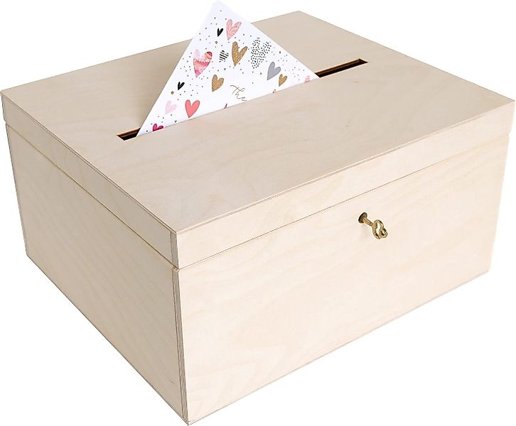 Creative Deco Aufbewahrungsbox Holzkiste Kartenbox Hochzeit günstig online kaufen