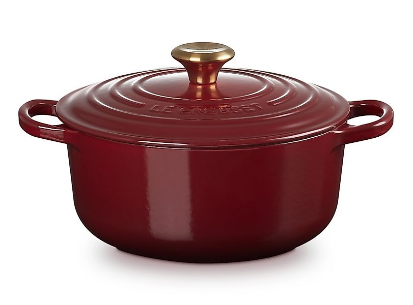 Le Creuset Bräter Signature Rund Gusseisen Garnet (Rhone) Bordeaux-Rot 20 c günstig online kaufen
