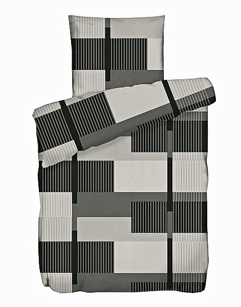 JACK Bettwäsche 135x200cm Streifen Grafik Blau günstig online kaufen