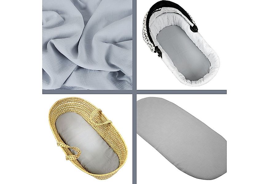 BabyLux Spannbettlaken Musselin Set – 3er Pack 40x80 cm für Kinderwagen Stu günstig online kaufen