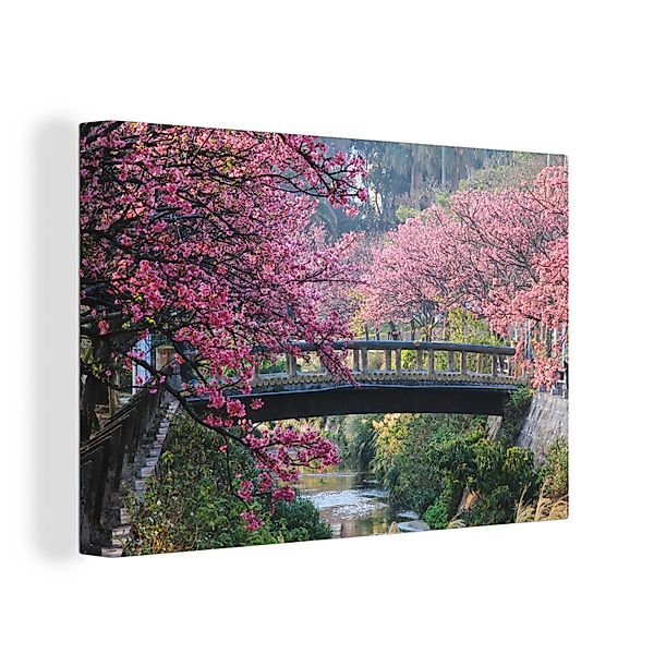 OneMillionCanvasses® Leinwandbild Eine von Kirschblüten umgebene günstig online kaufen