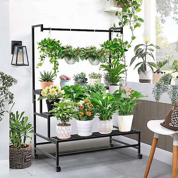 BTTO Blumenständer Pflanzenständer Metall mit 3 günstig online kaufen