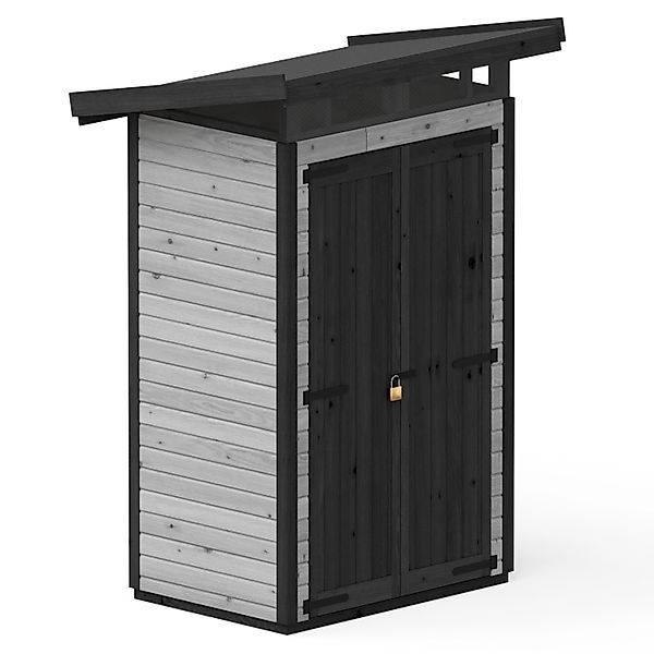 Upyard Gartenhaus Strongbox S mit Fundament 127 cm x 87 cm Grau FSC® günstig online kaufen