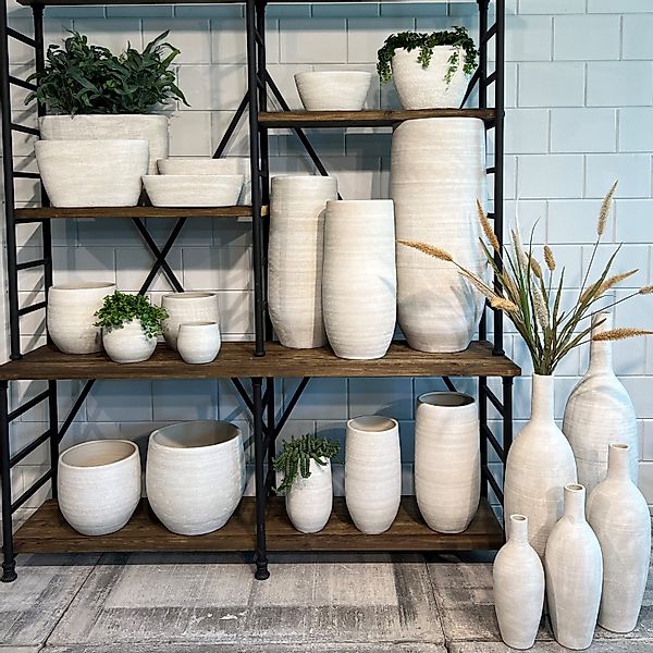 CreaFlor Home Bodenvase Grau, Durchmesser 20 günstig online kaufen