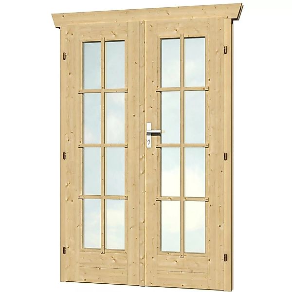 Skan Holz Doppeltür BxH 117,5 x 186,5 cm vollverglast für 45 mm Häuser günstig online kaufen