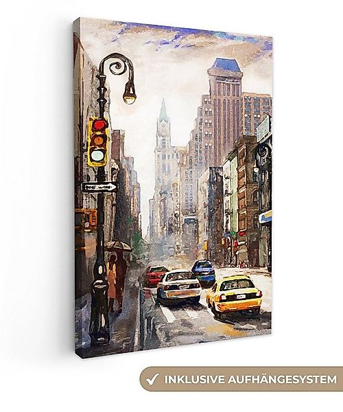 OneMillionCanvasses® Leinwandbild Kunstdrucke - Stadt - Auto - Öl, Fotodruc günstig online kaufen