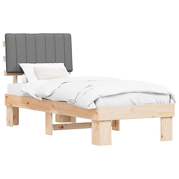 vidaXL Bettgestell mit Gepolstertem Kopfteil Hellgrau 80 x 200 cm 877519 günstig online kaufen