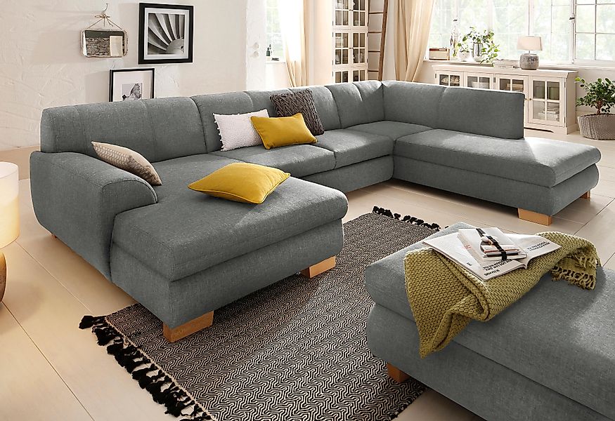 Home affaire Wohnlandschaft »Nika zeitlos und elegant, viel Platz, U-Form«, günstig online kaufen