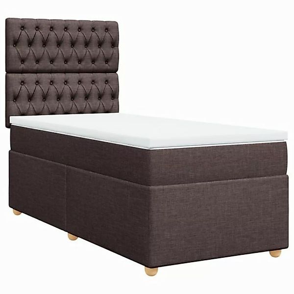 vidaXL Bett Boxspringbett mit Matratze Dunkelbraun 100x200 cm Stoff günstig online kaufen