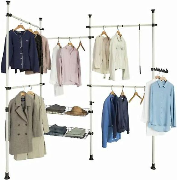 SoBuy® Kleiderständer Teleskop Garderoben System weiß günstig online kaufen
