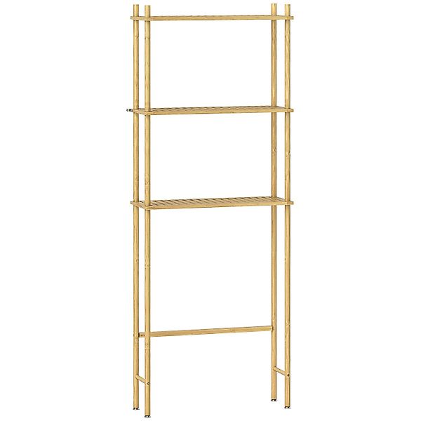 HOMCOM Toilettenregal Bambus 69L x 25,5B x 181H cm Naturholz günstig online kaufen