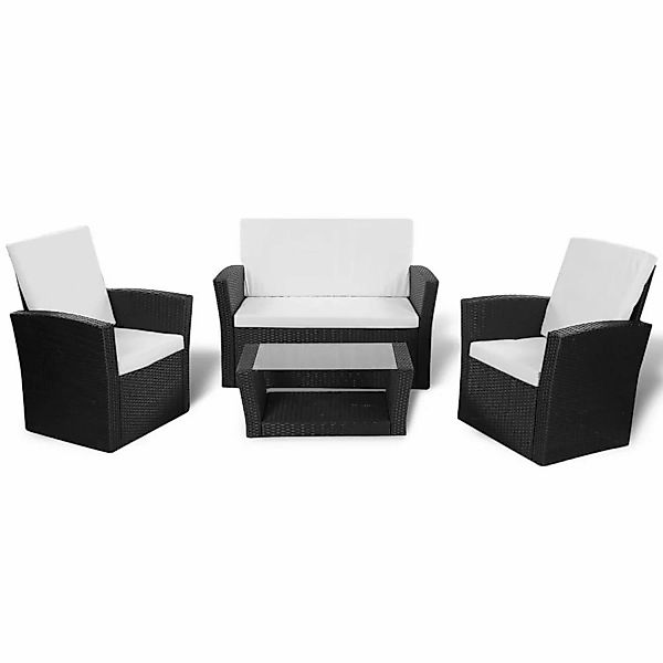 vidaXL Gartenlounge-Set 4-tlg. Garten-Lounge-Set mit Kissen günstig online kaufen