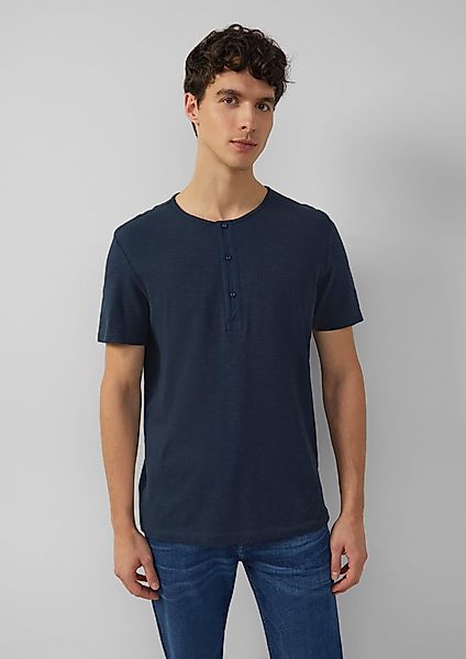 s.Oliver Kurzarmshirt Henley-T-Shirt mit Flammgarnstruktur günstig online kaufen