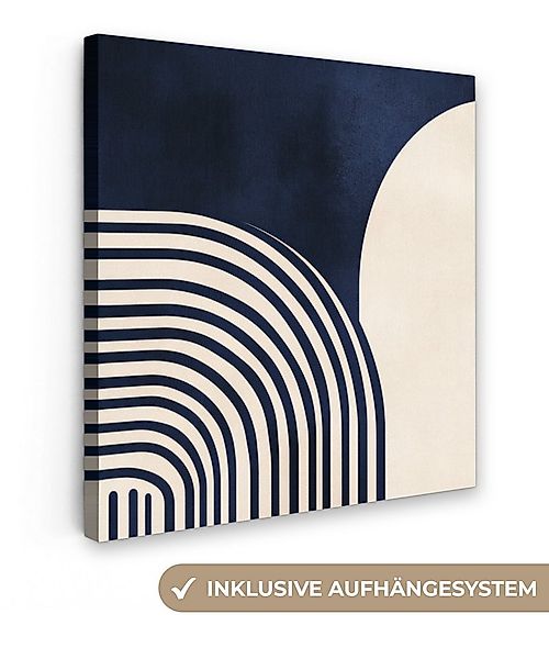 OneMillionCanvasses® Leinwandbild Dunkelblau - Abstrakt - Linien, Fotodruck günstig online kaufen