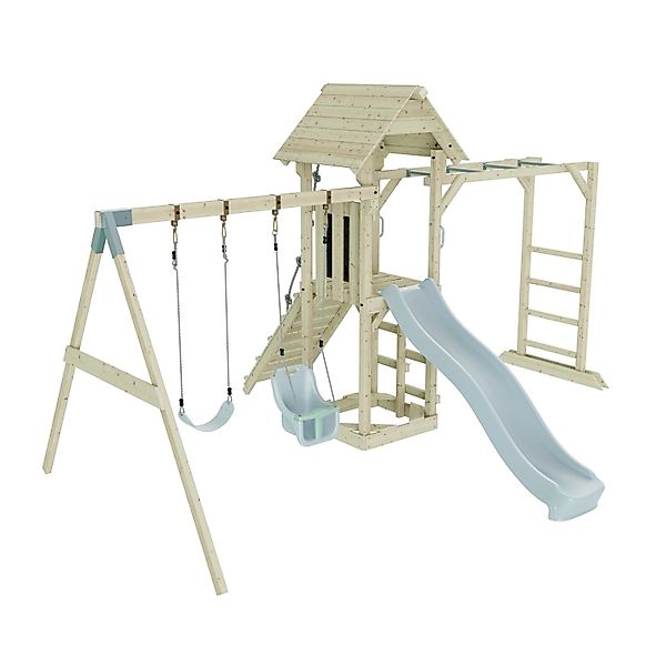 OutdoorToys Spielturm Örebro mit Babyschaukel Eisblau günstig online kaufen