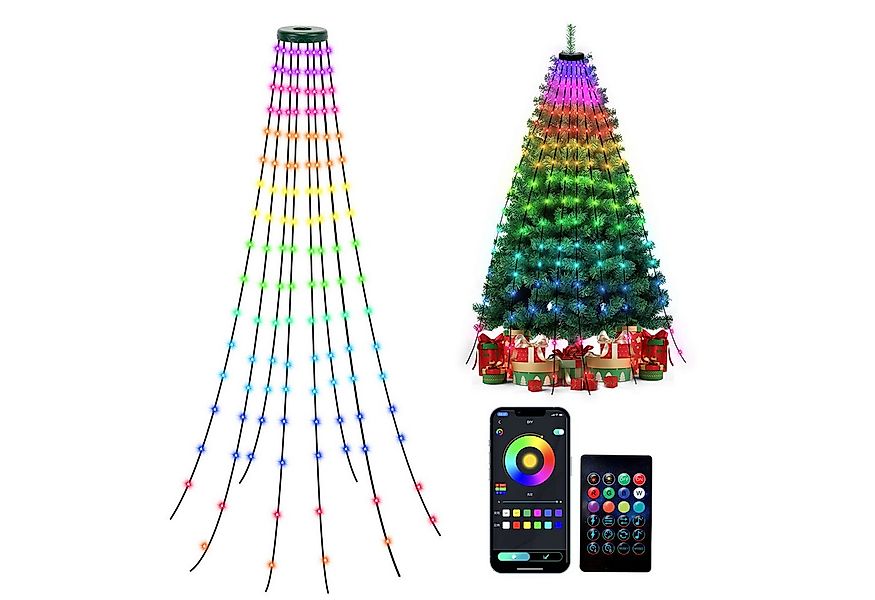 Clanmacy LED-Lichterkette Christbaumbeleuchtung Häuser 160 LED Lichterkette günstig online kaufen