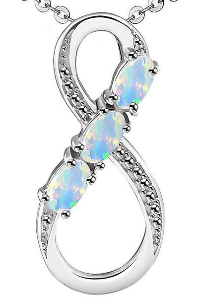 Limana Kette mit Anhänger echter äthiopischer Opal 925 Silber Unendlichkeit günstig online kaufen