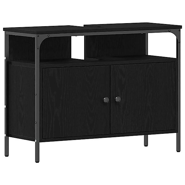 vidaXL Waschbeckenschrank mit Tür Schwarz Eichen-Optik 80 x 30 x 60 cm 8622 günstig online kaufen