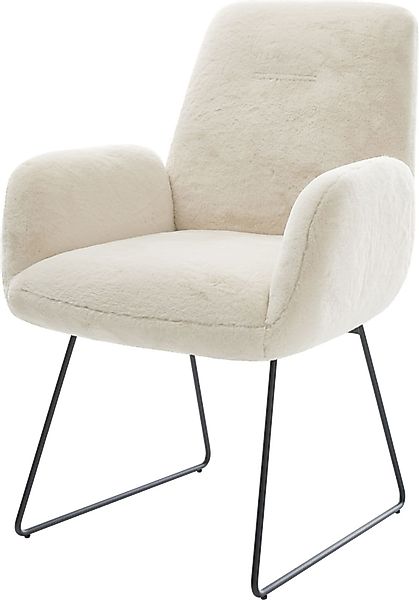 DELIFE Polsterstuhl Zoa-Flex, Kufengestell Schwarz Plüsch günstig online kaufen