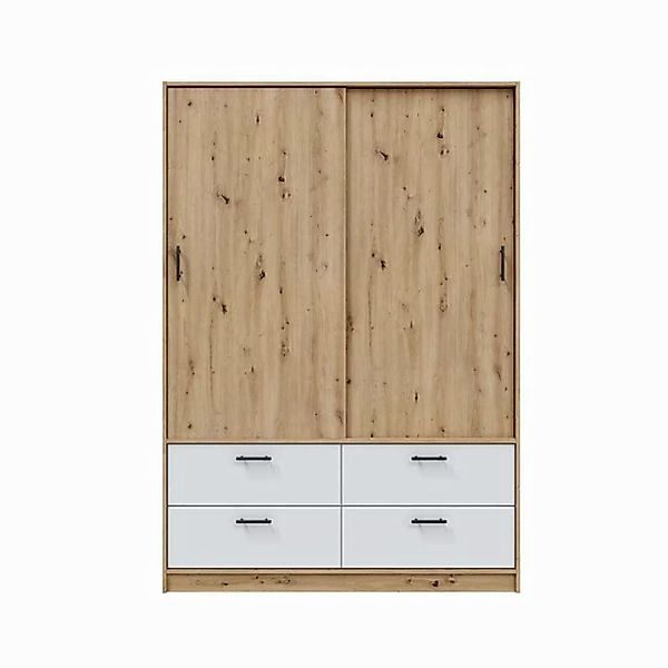 freiraum Schwebetürenschrank ENZO in Nodi Eiche/Artik Weiß - 140x200x60 (Bx günstig online kaufen