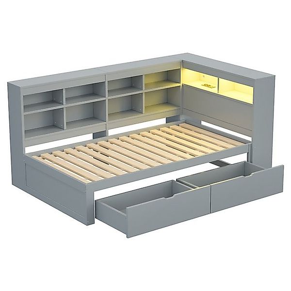 Gotagee Schlafsofa Kinderbett 90x200cm Holzbett Jugendbett Ladefunktion Ein günstig online kaufen
