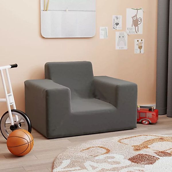 Vidaxl Kindersofa Anthrazit Weich Plüsch günstig online kaufen