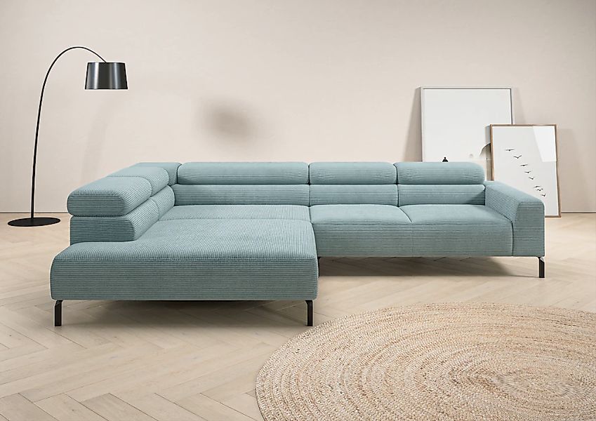 Home affaire Ecksofa "Antonelli, L-Form, inkl. Kopfteilverstellung, Breite günstig online kaufen