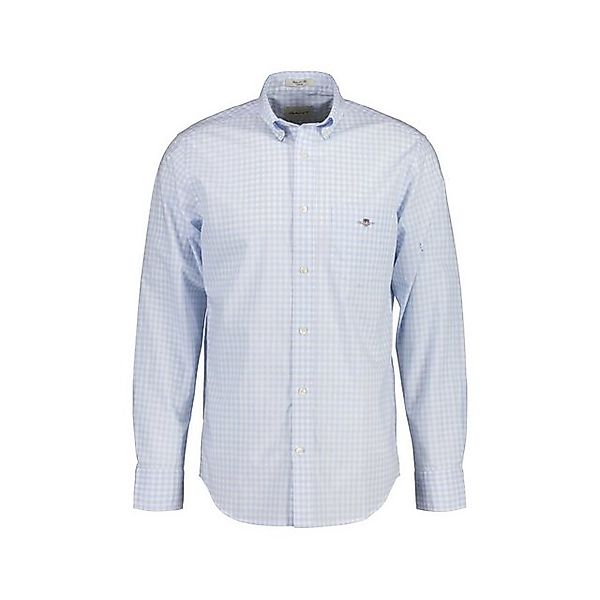 Gant Langarmhemd REG POPLIN GINGHAM SHIRT mit Logostickerei auf der Brust günstig online kaufen